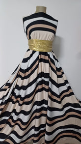 Latina Spandex -Imprimeu Muntele Curcubeu Alb/Negru/Bej  STO12408